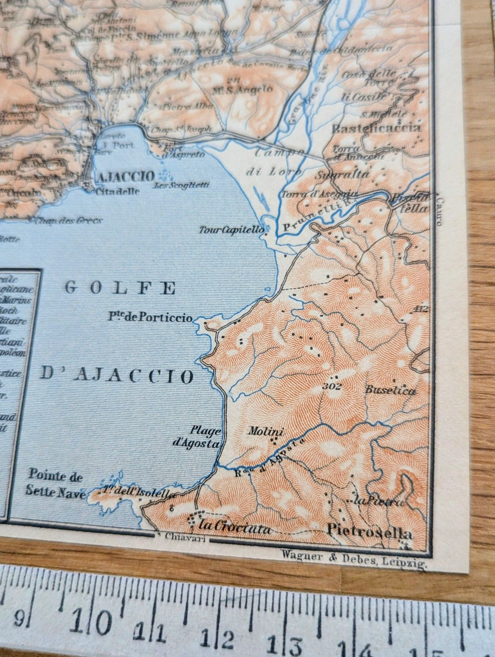 O Golfo de Ajaccio, mapa original impresso em 1906 – photo 9